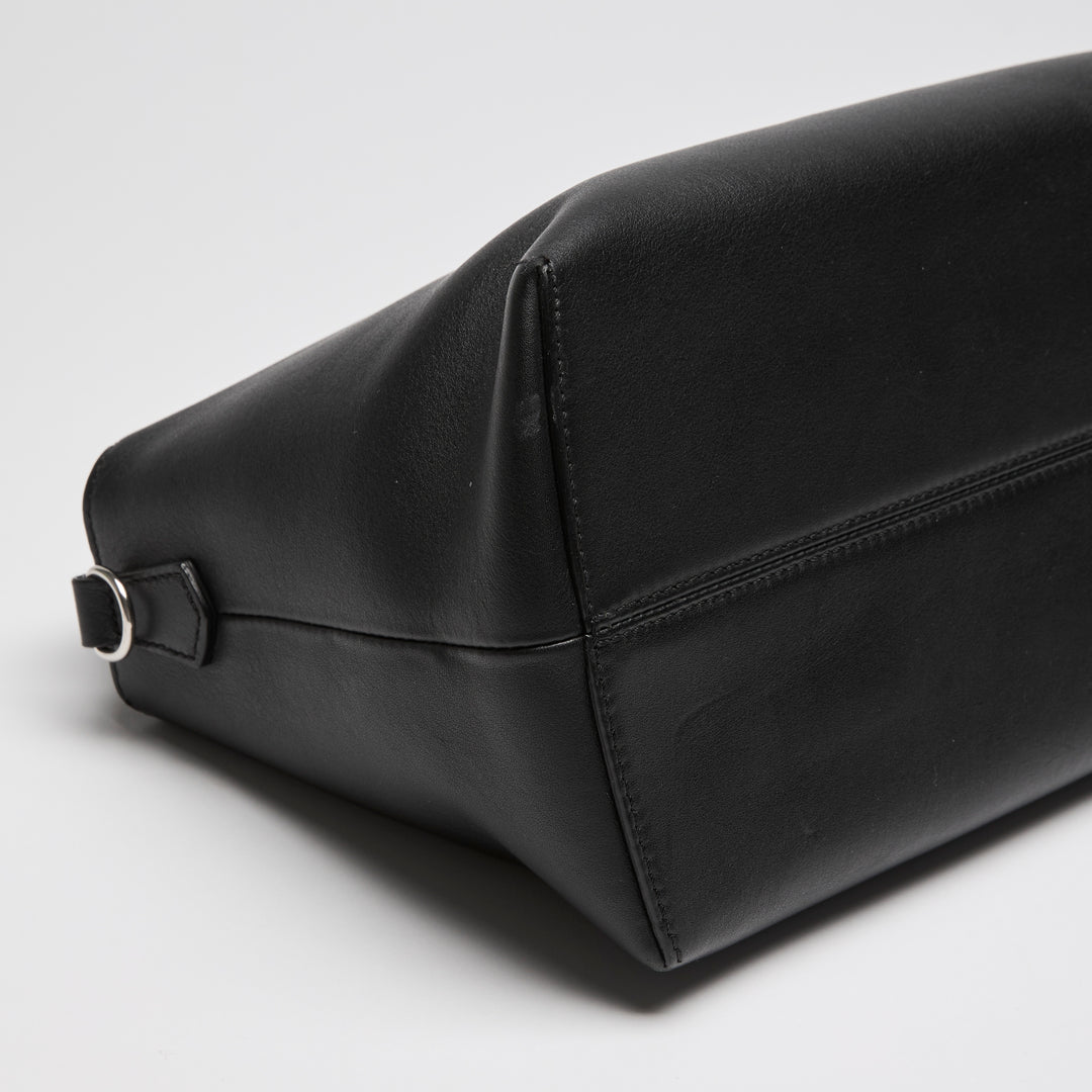 Fendi Black Nappa Calfskin Leather Large By the Way Boston Handbag