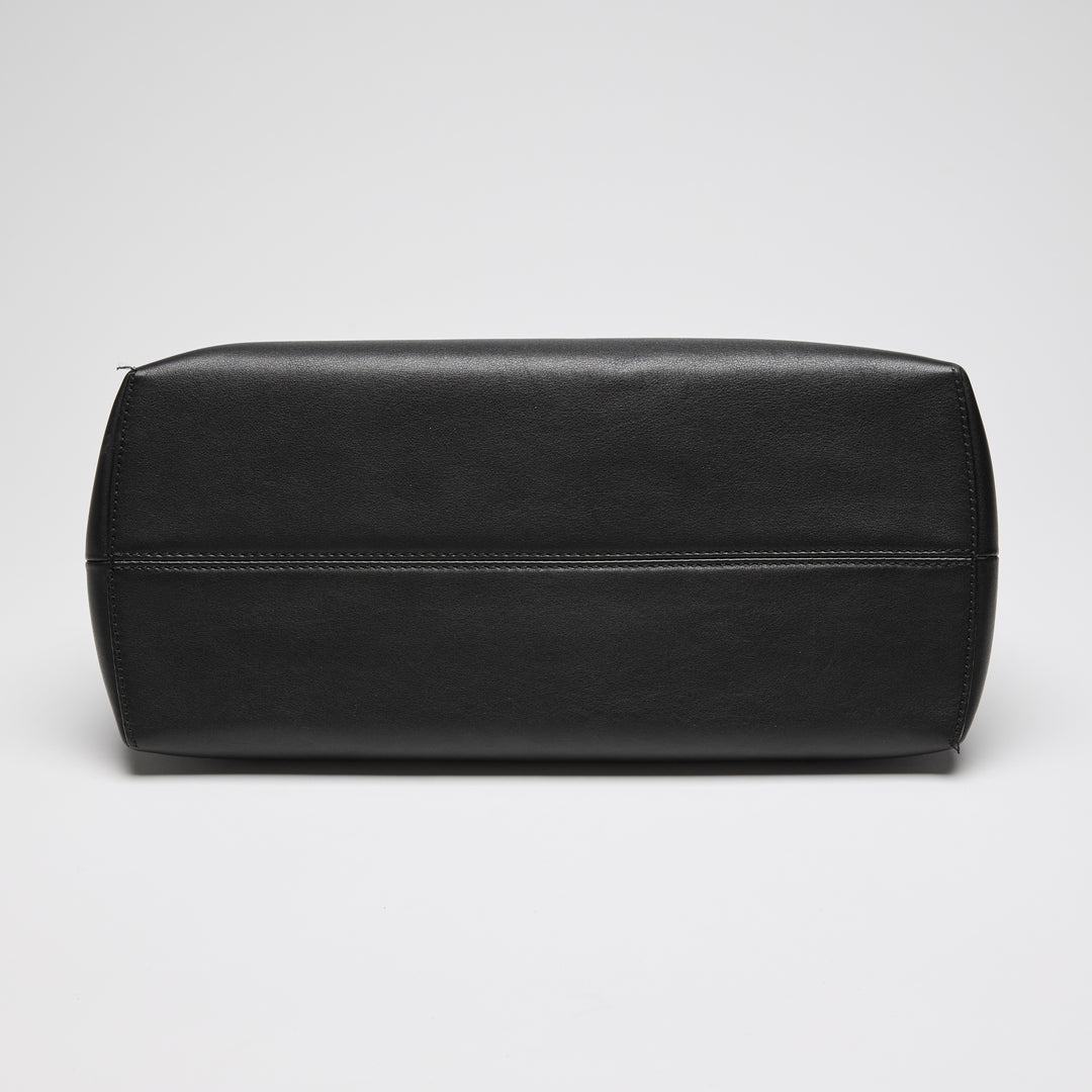 Fendi Black Nappa Calfskin Leather Large By the Way Boston Handbag