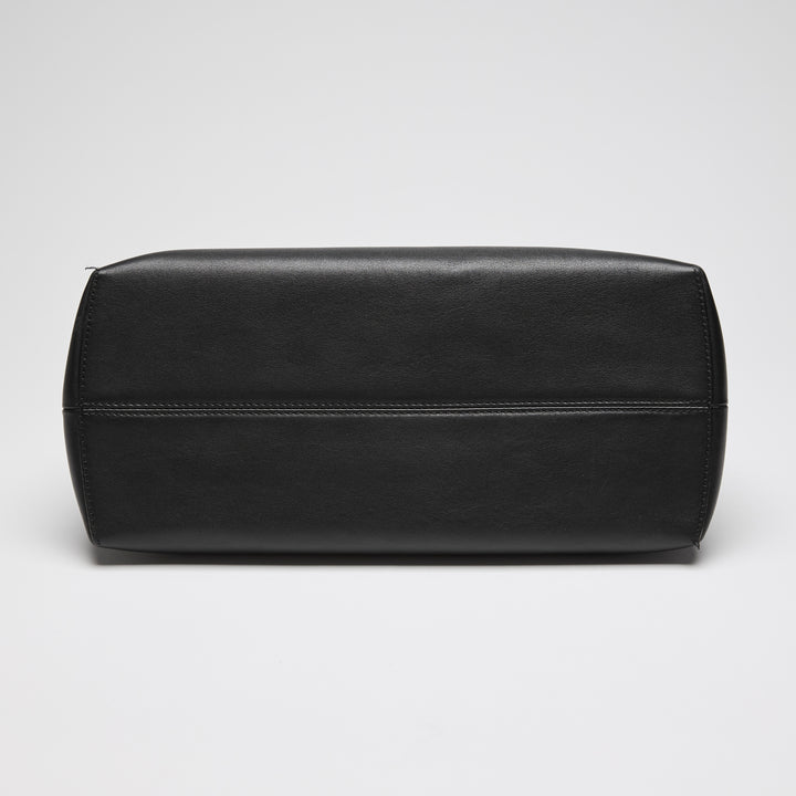 Fendi Black Nappa Calfskin Leather Large By the Way Boston Handbag