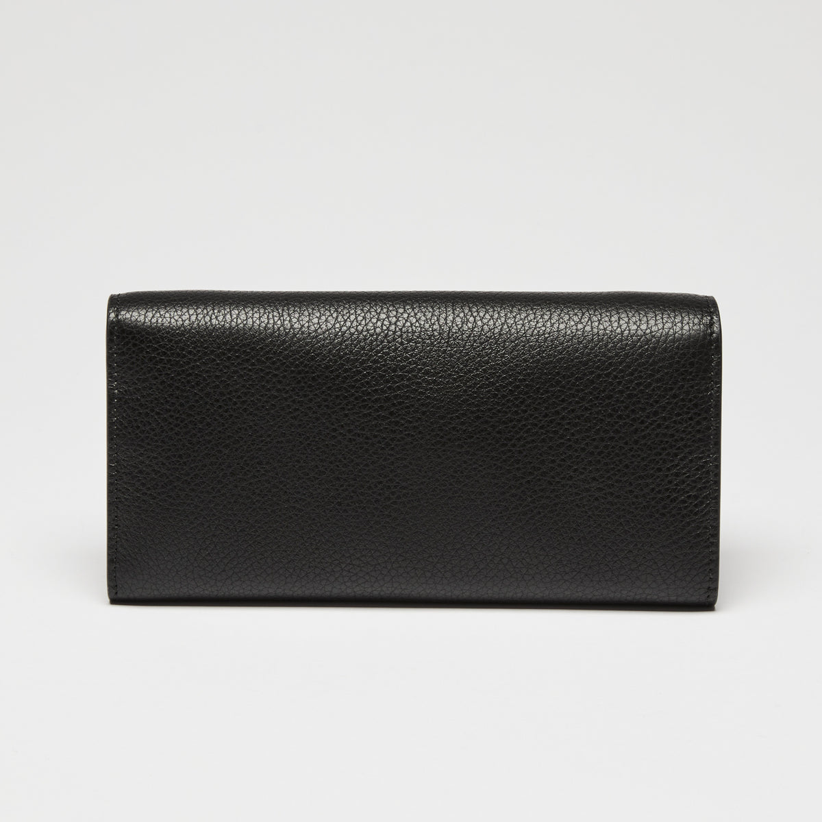 Ferragamo Black Calfskin Leather Gancini Wallet with Chain