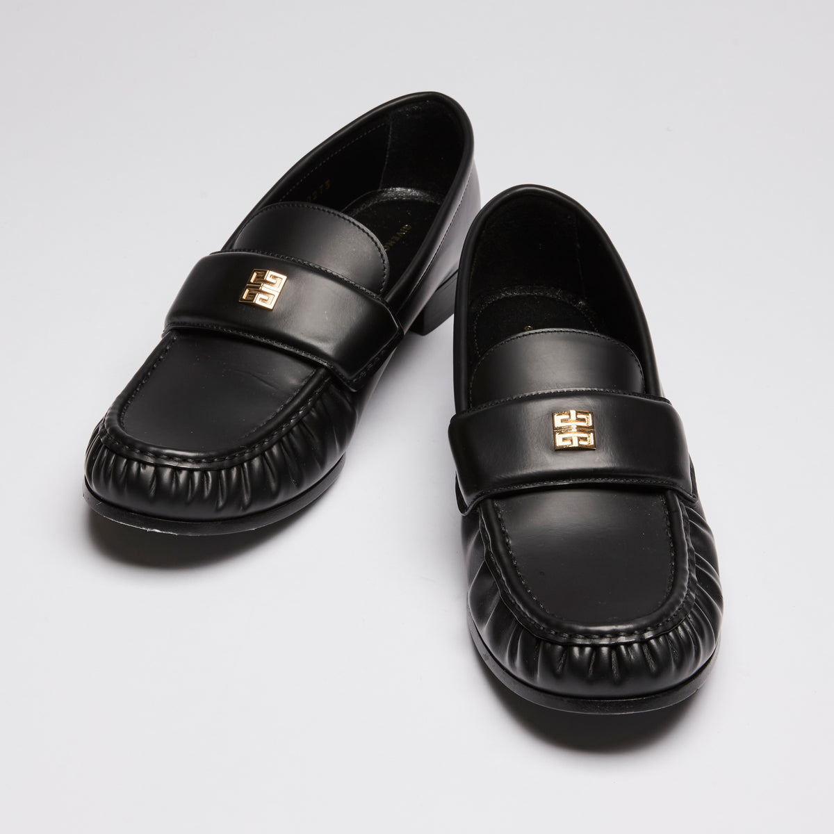 Givenchy Black Brushed Leather Loafers Size 40