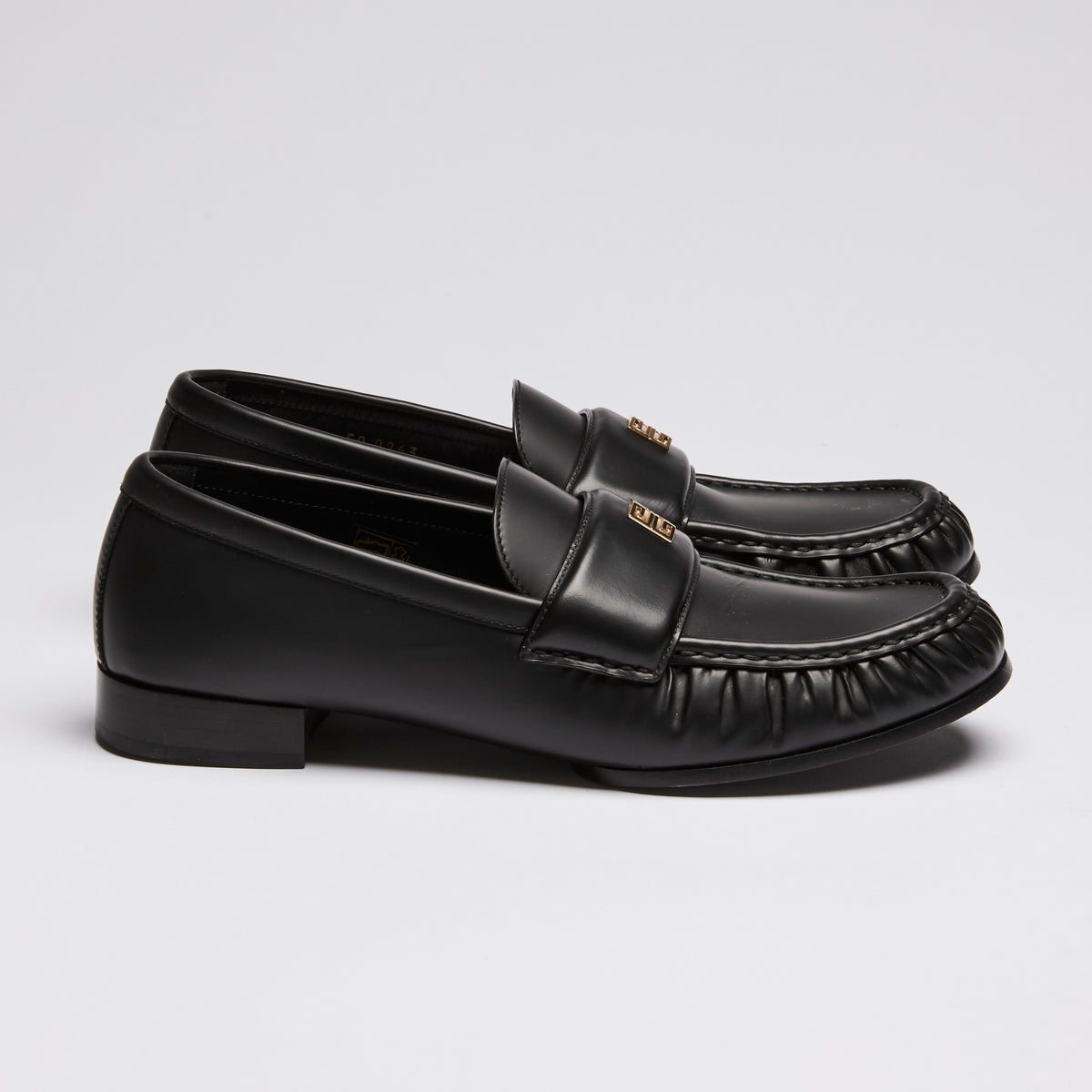 Givenchy Black Brushed Leather Loafers Size 40