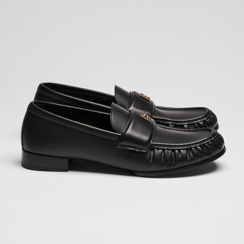 Givenchy Black Brushed Leather Loafers Size 40