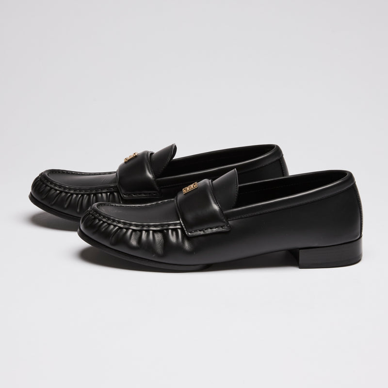 Givenchy Black Brushed Leather Loafers Size 40