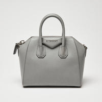 Givenchy Grey Grained Leather Mini Antigona Handbag