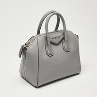 Givenchy Grey Grained Leather Mini Antigona Handbag