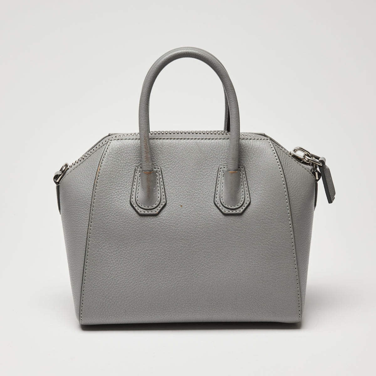 Givenchy Grey Grained Leather Mini Antigona Handbag