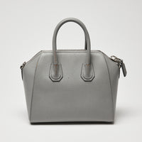 Givenchy Grey Grained Leather Mini Antigona Handbag