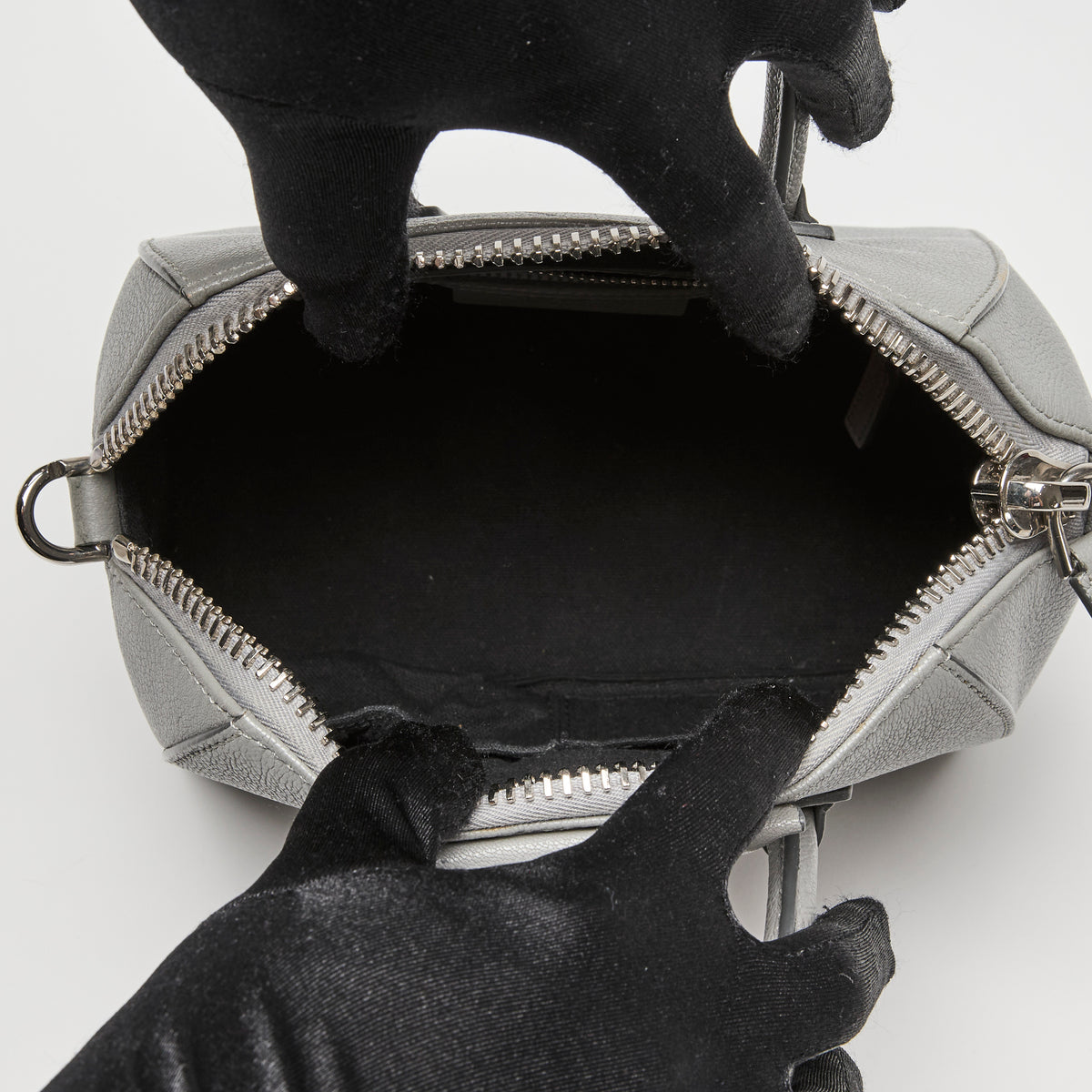 Givenchy Grey Grained Leather Mini Antigona Handbag