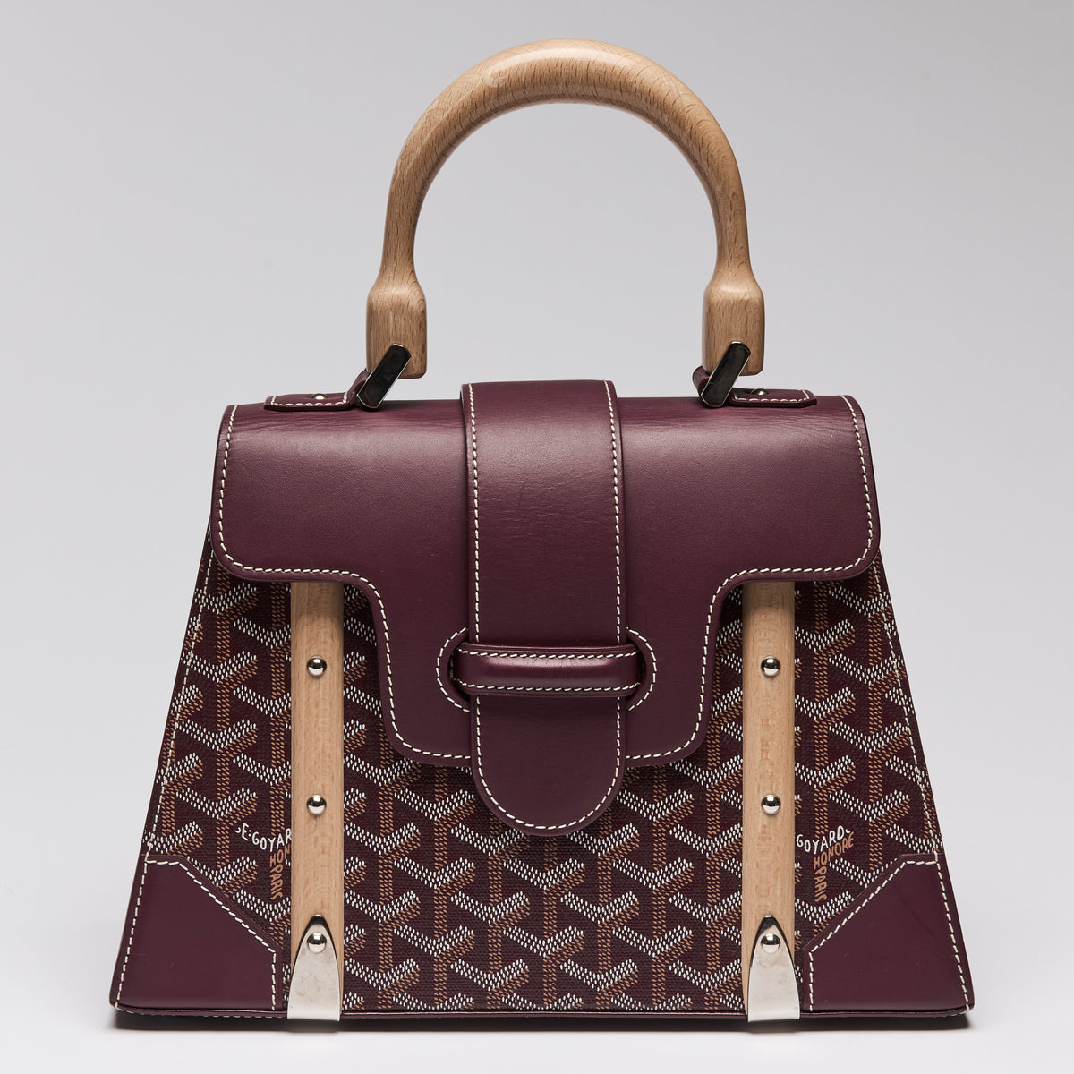 Goyard Burgundy Goyardine "Saigon" Top Handle Bag