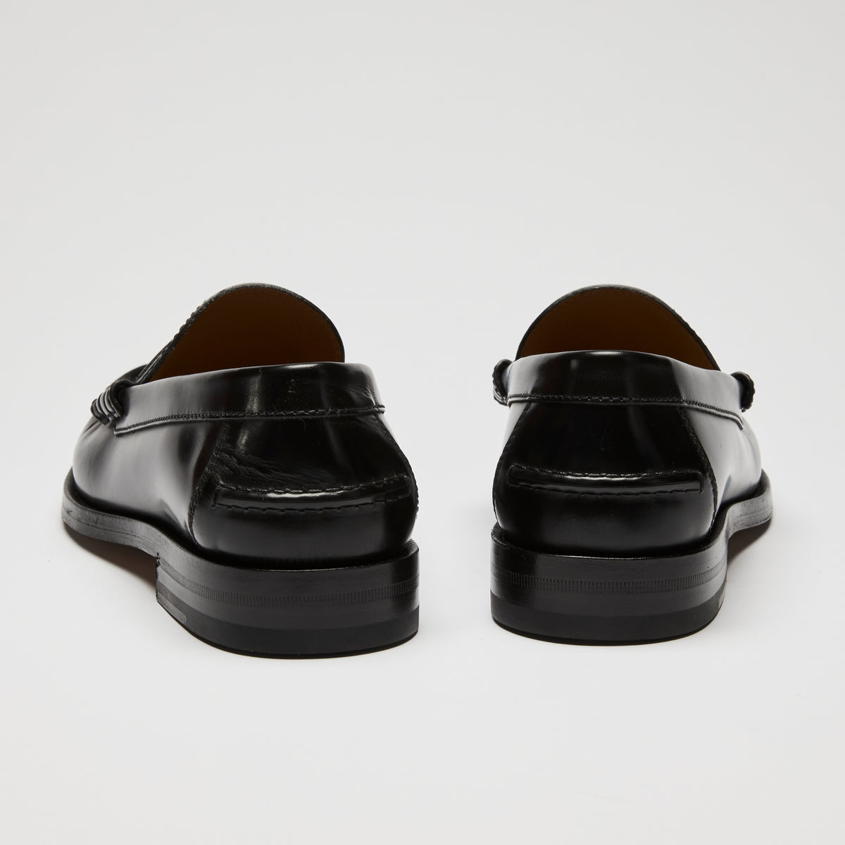 Gucci Black Leather Interlocking G Loafers Size 39.5