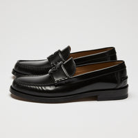 Gucci Black Leather Interlocking G Loafers Size 39.5