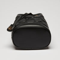Gucci Black Embossed GG Monogram Leather Bucket Bag