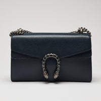 Gucci Navy Grained Leather Medium Dionysus Shoulder Bag