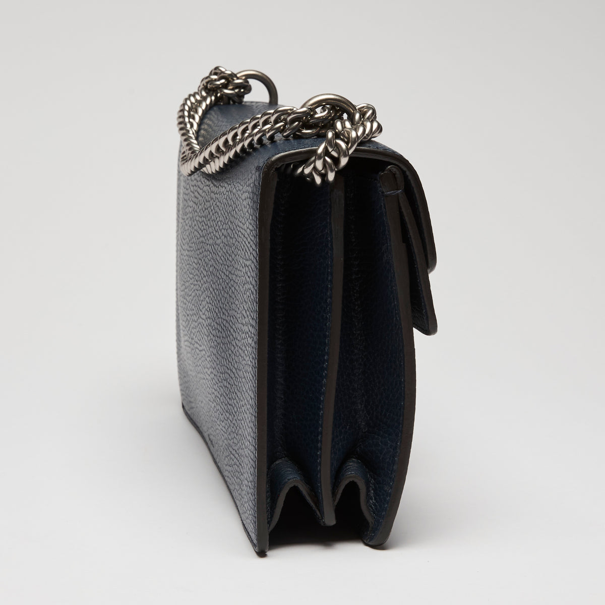 Gucci Navy Grained Leather Medium Dionysus Shoulder Bag