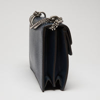 Gucci Navy Grained Leather Medium Dionysus Shoulder Bag