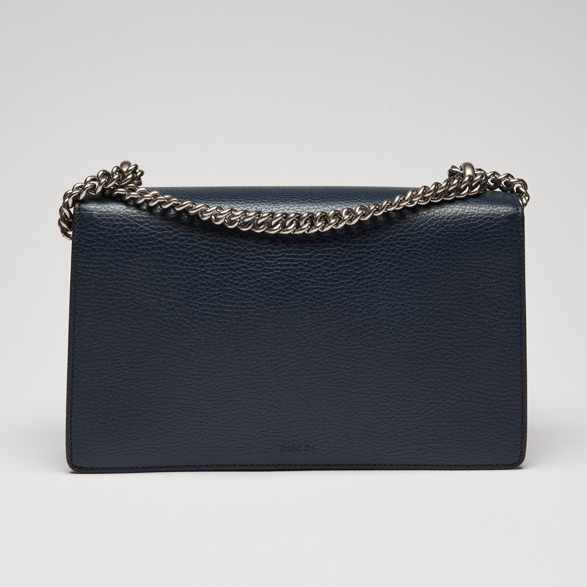 Gucci Navy Grained Leather Medium Dionysus Shoulder Bag