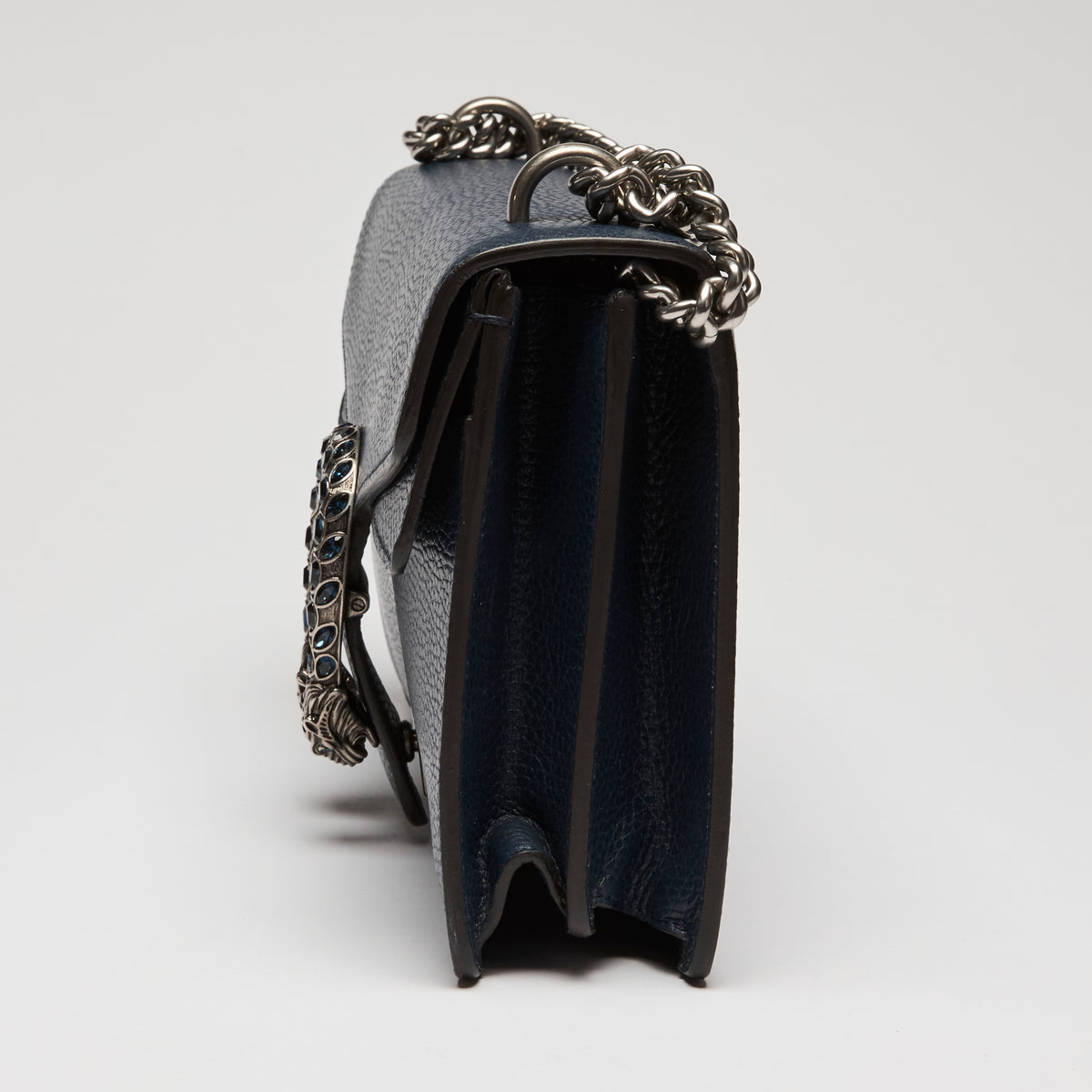 Gucci Navy Grained Leather Medium Dionysus Shoulder Bag