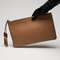 Gucci Tan Grained Leather Clutch