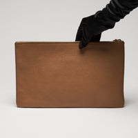 Gucci Tan Grained Leather Clutch