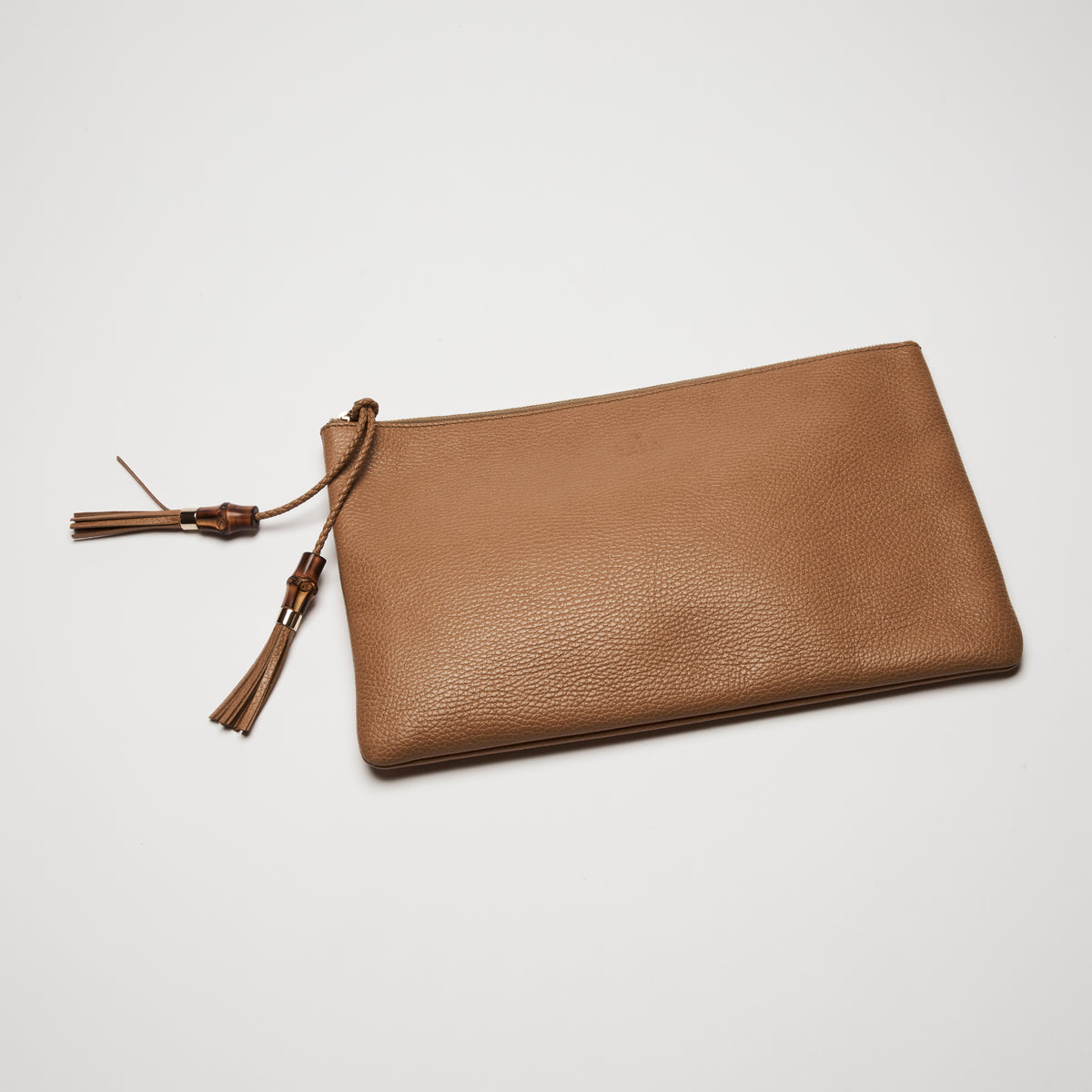 Gucci Tan Grained Leather Clutch
