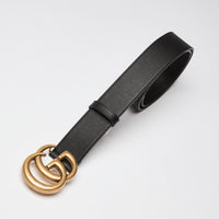 Gucci Black Leather Marmont Belt Size 80