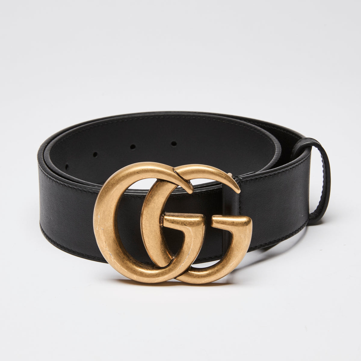 Gucci Black Leather Marmont Belt Size 80