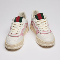 Gucci "Re-Web" Low Top Sneakers in White/Pink Size 39.5 & 36.5
