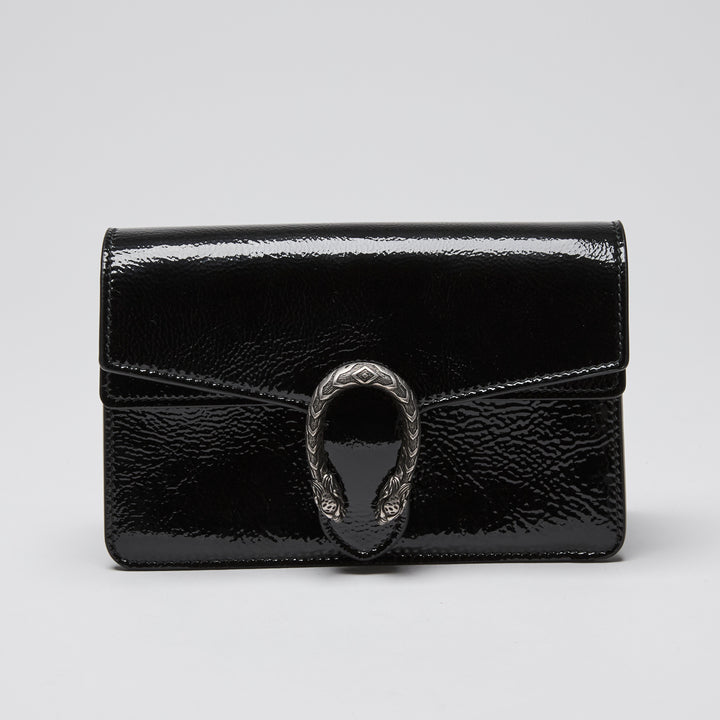 Gucci Black Patent Leather Mini Dionysus Chain Bag