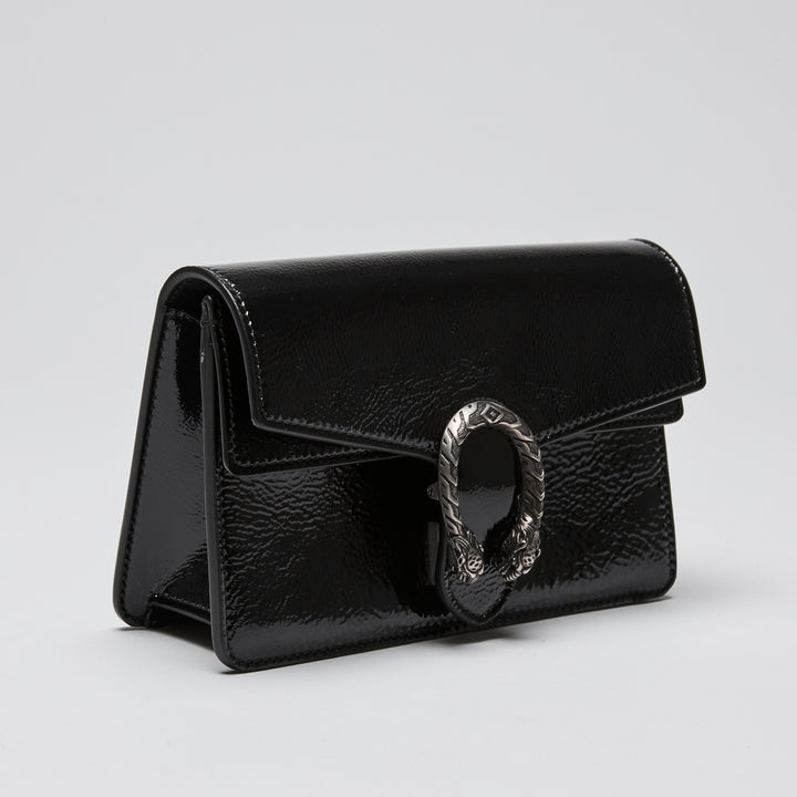Gucci Black Patent Leather Mini Dionysus Chain Bag