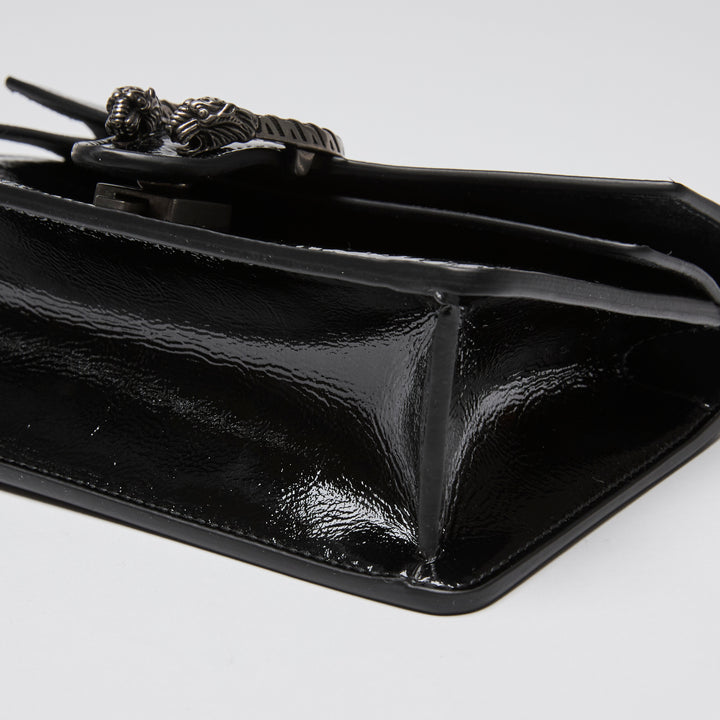 Gucci Black Patent Leather Mini Dionysus Chain Bag