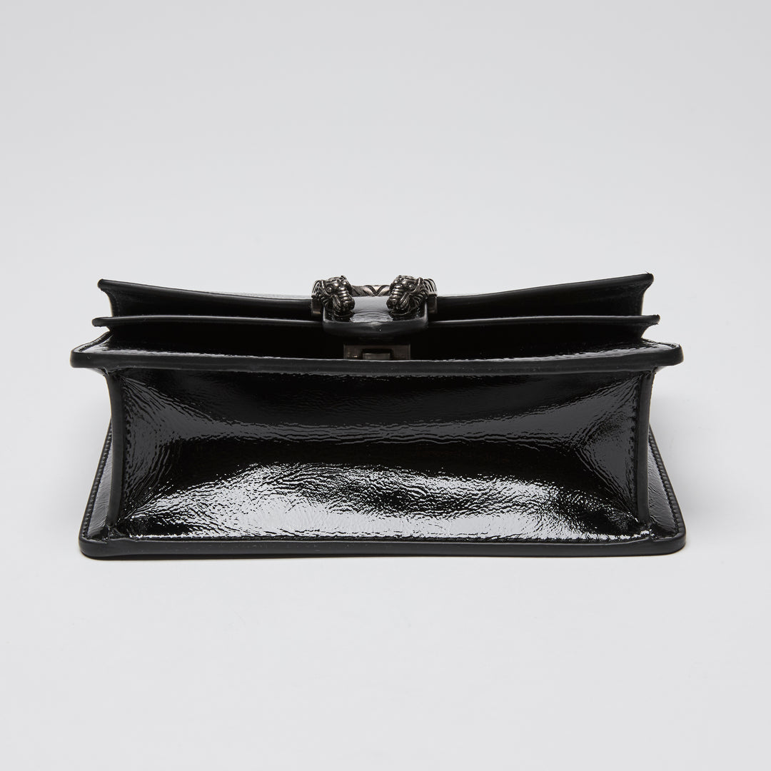 Gucci Black Patent Leather Mini Dionysus Chain Bag