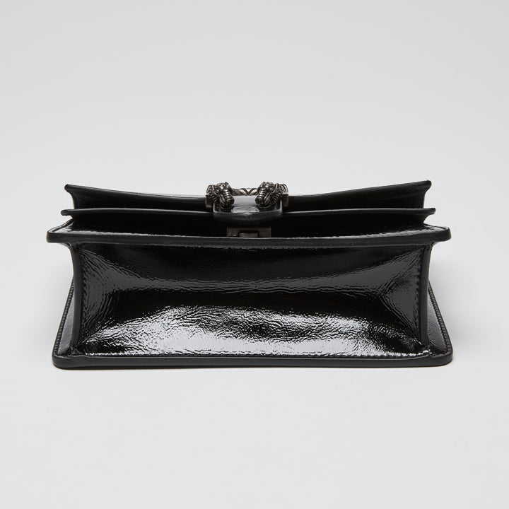 Gucci Black Patent Leather Mini Dionysus Chain Bag