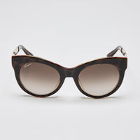 Gucci Brown and Black Tortoise Shell Design Cateye Sunglasses