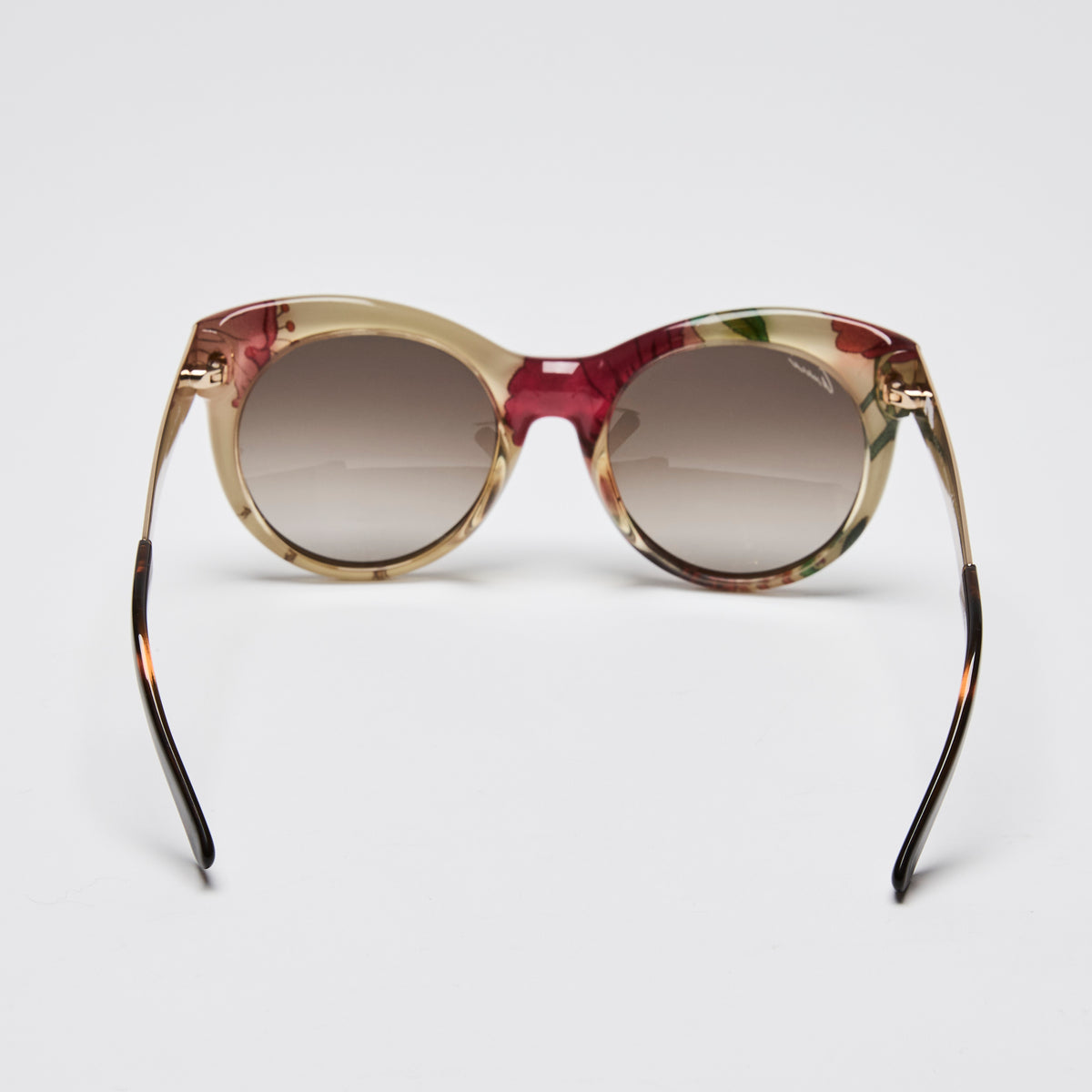 Gucci Brown and Black Tortoise Shell Design Cateye Sunglasses