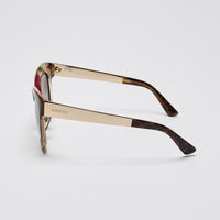 Gucci Brown and Black Tortoise Shell Design Cateye Sunglasses