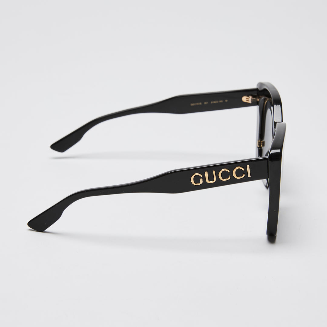 Gucci Black Square Frame Sunglasses with Gold Accents