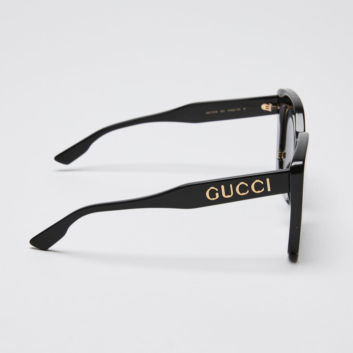 Gucci Black Square Frame Sunglasses with Gold Accents