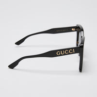 Gucci Black Square Frame Sunglasses with Gold Accents