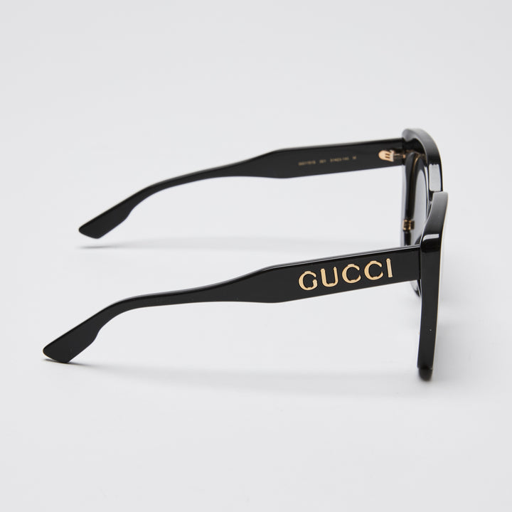 Gucci Black Square Frame Sunglasses with Gold Accents