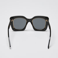 Gucci Black Square Frame Sunglasses with Gold Accents