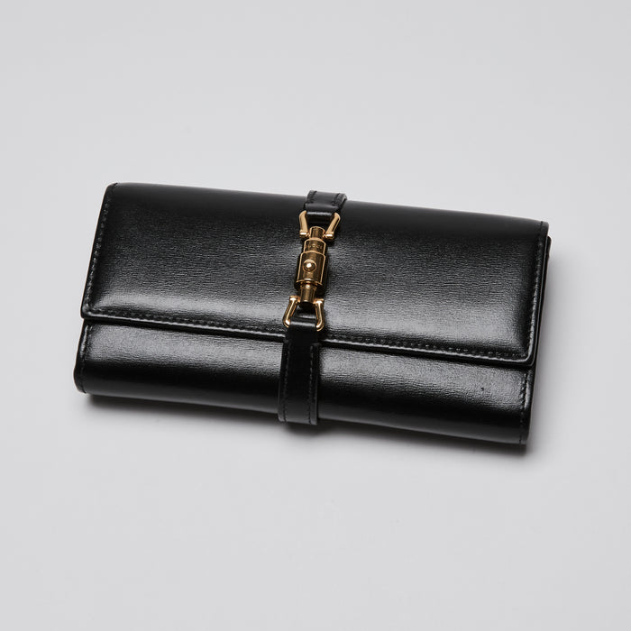 Gucci Black Calfskin Leather Jackie 1961 Wallet on Chain