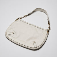 Gucci White Britt Leather GG Marmont Hobo Bag