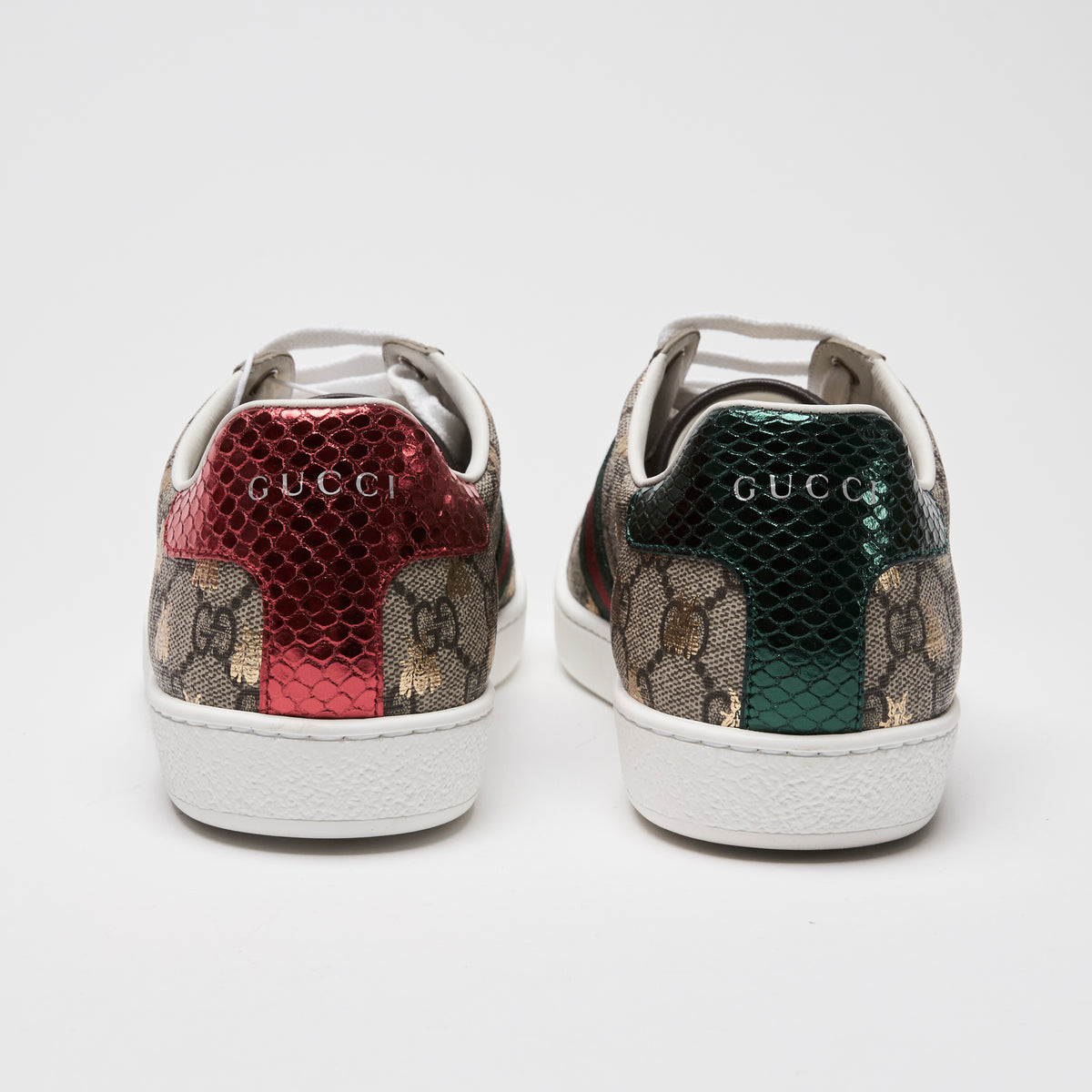 Gucci Beige GG Supreme Canvas Ace Sneakers Size 40