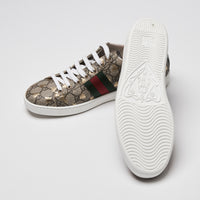 Gucci Beige GG Supreme Canvas Ace Sneakers Size 40