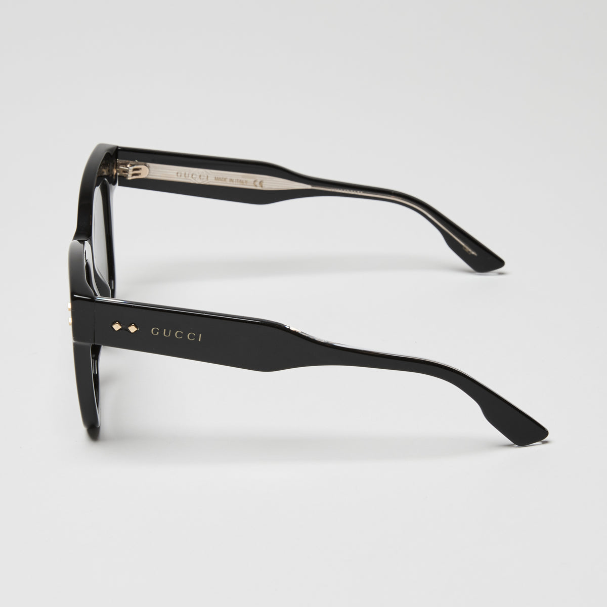 Gucci Black Cat-eye Gold Accent Sunglasses