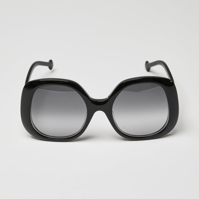 Gucci Black Oversized Round Butterfly Sunglasses