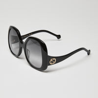 Gucci Black Oversized Round Butterfly Sunglasses