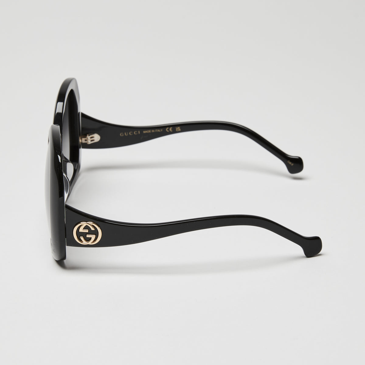 Gucci Black Oversized Round Butterfly Sunglasses