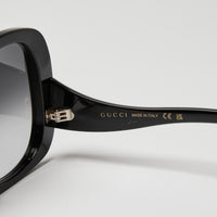 Gucci Black Oversized Round Butterfly Sunglasses